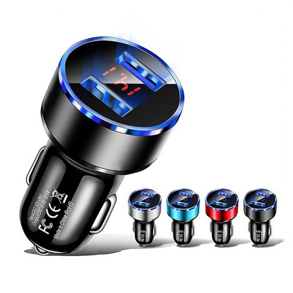 HYTO 5V 3.1A Usb Fast Car Charger Adapter 12.5V Dual Usb Car Charger For Mobile Phone