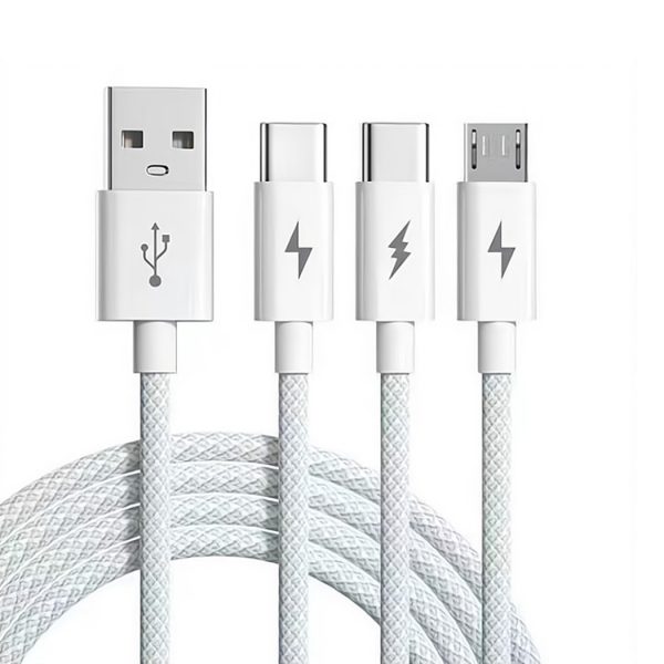 6A 66W 3 In 1 Super Charging Cable for Huawei iPhone Samsung Micro Usb Type-C Fast Charger Accessories Usb Type-C Data Cable