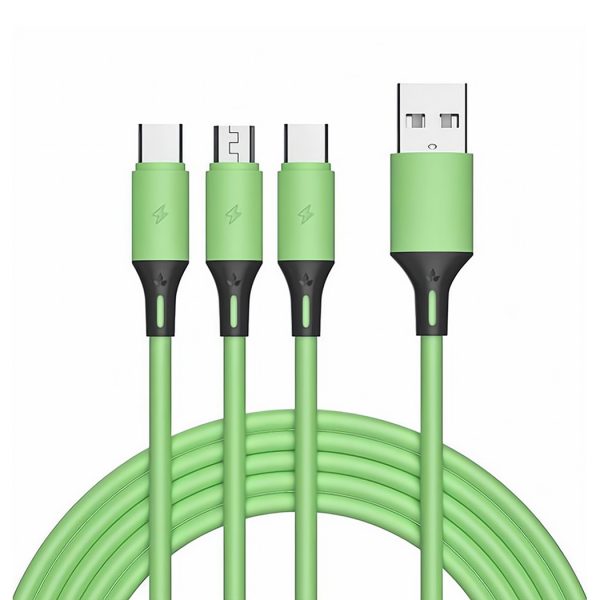 HYTO Wholesale 1.2m Type-C Cable Multiple Charger 8 Pin Charging Cable 3 In 1 Usb Cable for Iphone