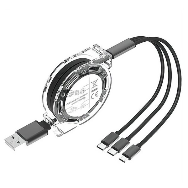 HYTO 3 in 1 Usb Cable for IOS Type C Micro Usb Fast Charging Cable for IPhone 14 Charger Android Phones Quick Charge