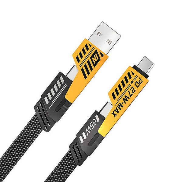 HYTO Factory 4 In 1 Zinc Alloy 65w Type C Fast Charging for Huawei Mate P60 Samsung 8pin 27w for Iphone 15 Pro Data Cable
