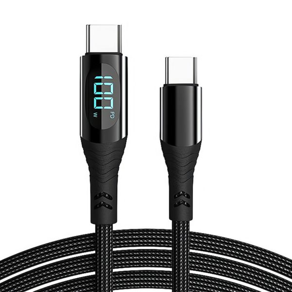 HYTO Popular 100w 66w 27w Led Display Nylon Braided Pd Usb C To Usb Type C Cable Fast Charging Android Mobile Phone Accessories