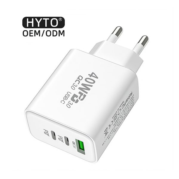 HYTO PD 40W Fast Usb Charge Charger 3Ports EU/US/UK Plug Wall Charger Adapter For iPhone 14 13 Xiaomi Huawei Usb C Phone Charger