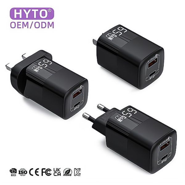HYTO PD 65W GaN Charger Usb Fast Charging High Speed Type C Quick Charge Mobile Phone Wall Adapter for IPhone Xiaomi Huawei