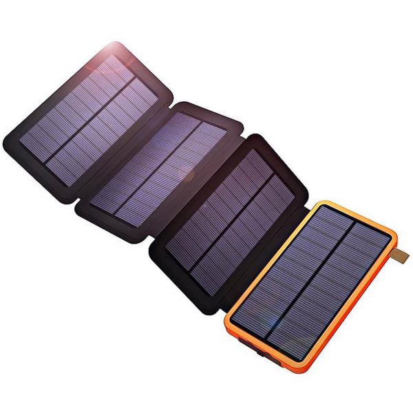 Fast Charging 10000 mAh Foldable Outdoor Portable Solar Charger 10000mAh Powerbank Solar Power Bank With Led Lights