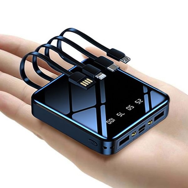 HYTO Mini Power Bank Built-in Cable Portable Charger Powerbank External Battery for iPhone Samsung Huawei Powerbank 10000mAh