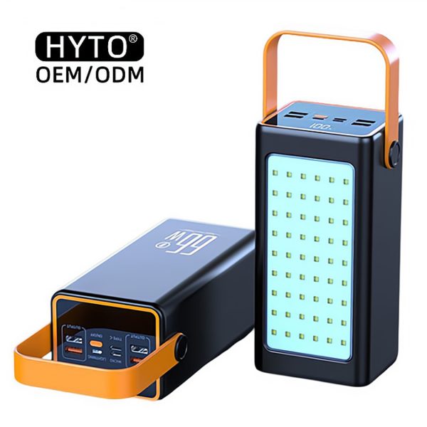 HYTO New Design Power Bank 90000mAh Four Usb Power Banks Battery Charger External 70000mAh 50000mAh Portable With Led Light