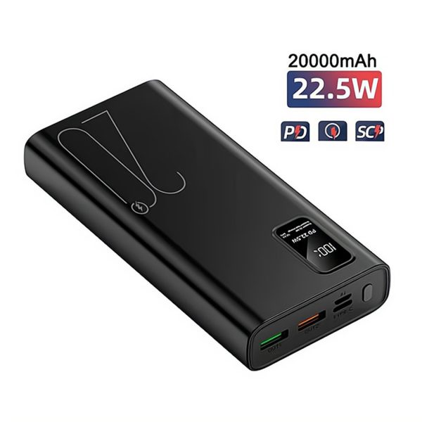 Pd20w Super Fast Charging Power Bank 20000mah Dual Usb Type-c Bidirectional Charging 22.5w Portable 20000mah Powerbank 10000 Mah