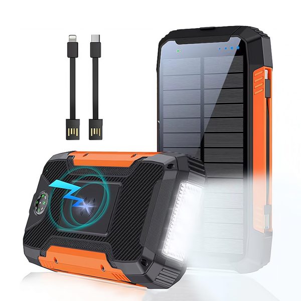 30000mah Illumination Camping Solar Power Bank Waterproof Charger Travel Powerbank Led Solar Power Bank 20000mah