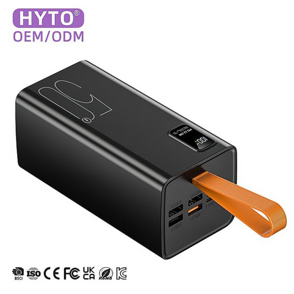 Portable Big Capacity 50000mah PowerBank Led Digital Display 4Usb Type-C Output Usb C PD 22.5W Power Bank 50000mAh Fast Charging