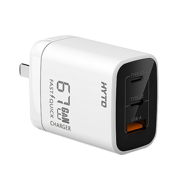 HYTO Usb C Charger 67W 65W GaN Charger PPS 3-Port Fast Compact Foldable For MacBook/Air/iPad Pro/Galaxy S23/Note 20/iPhone 15