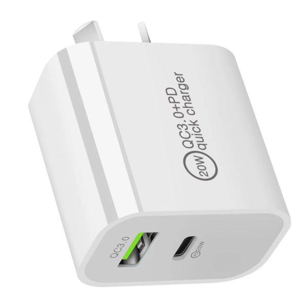 HYTO EU US UK AU Plug 20W PD Charger USB QC3.0 Mobile Phone Wall Charger for iPhone 15 16 Fast Charger