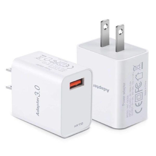 USB Travel Charger Adapters 18W Single Port Fast Charging Mobile Cell Phone QC3.0 5V 3A USB Wall Charger for Iphone