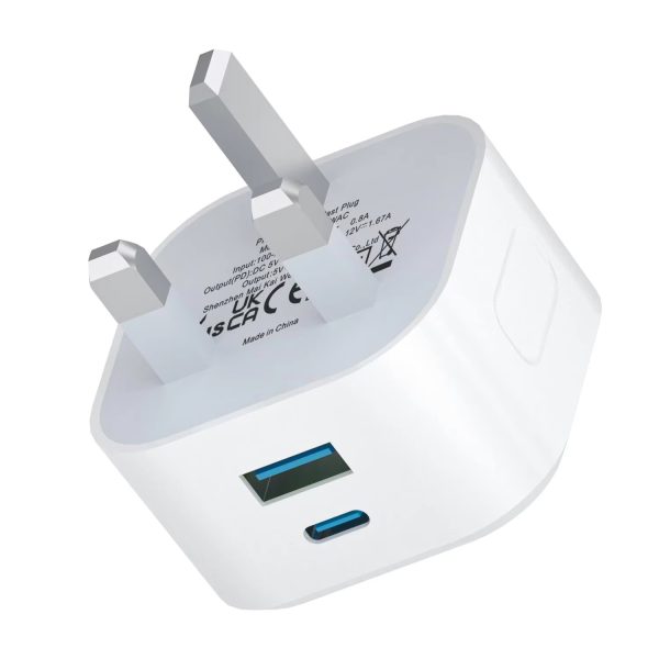 UK Plug 20W USB C Power Adapter For Chargeur iphone Charger Fast Charging Cable Adapter charger For iphone 16 Charger