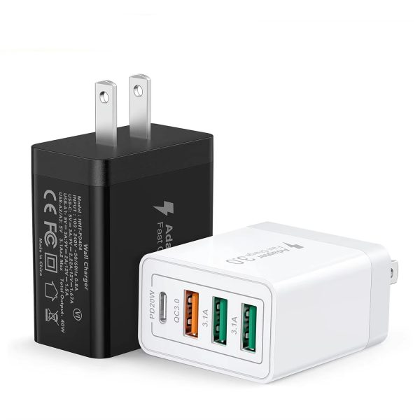 40W Super Fast Dual USB-C Mobile Phone Charger Portable Travel Wall Adapter Power Supply Charger Type C Charging Adapter
