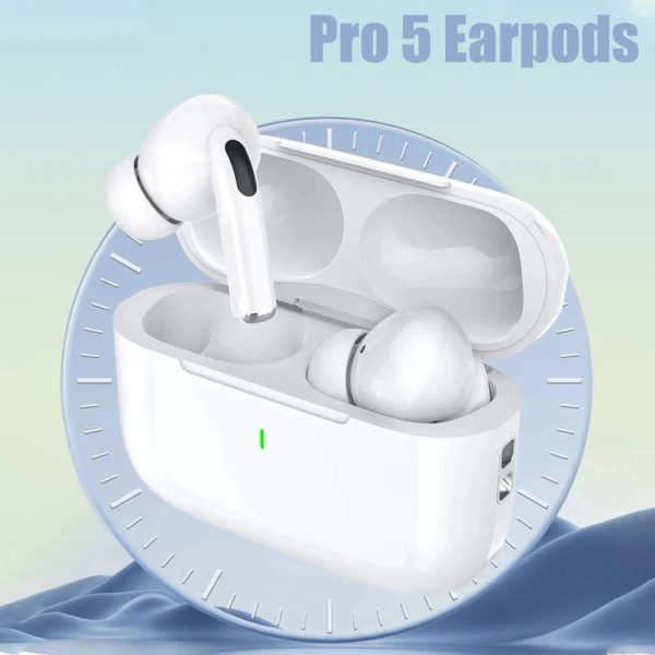 Pro 5 TWS Max Wireless for Bluetooth Earbuds LED Battery Indicator In-Ear Sport Noise Cancelling Headset for iPhone