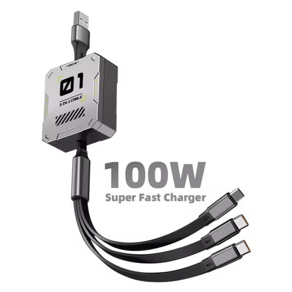 3-in-1 Multi USB Charging Cable – One USB to Micro-USB / Type-C / Lightning