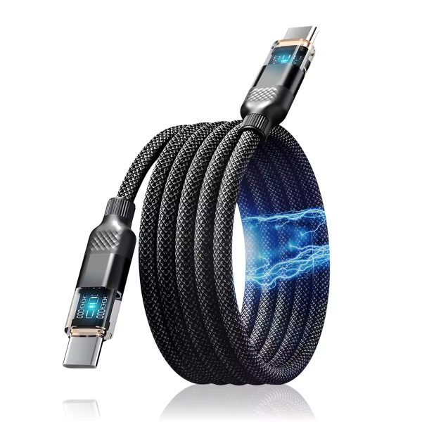 Magnetic Self-Winding Type-C USB Cable – Fast Charging & Data Transfer