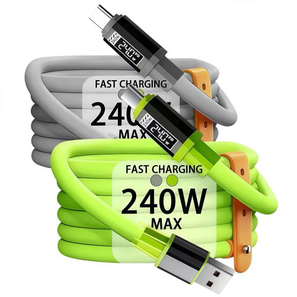 240W LED Display Silicone PD USB C to USB Type-C Cable