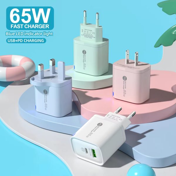 65W Fast Charger USB Type-C & USB