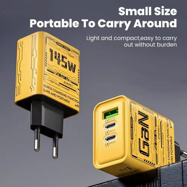 145W 3-Port PD USB-C Fast Charging Wall Adapter